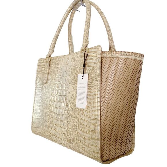 Brahmin Gold and Tan Tote Bag - Picture 5 of 9